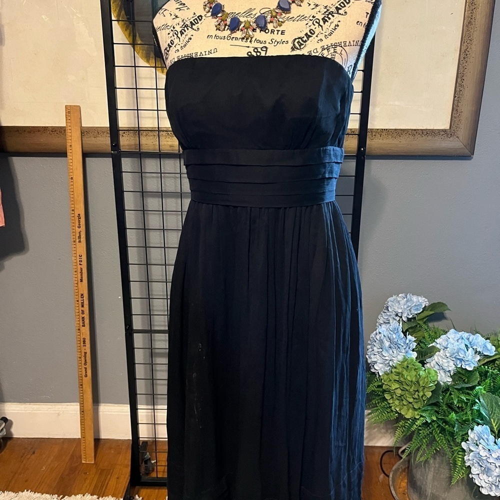 J. Crew Classic Black Strapless Dress